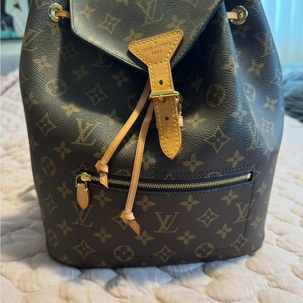 Louis Vuitton Black and Tan Monogram Backpack
